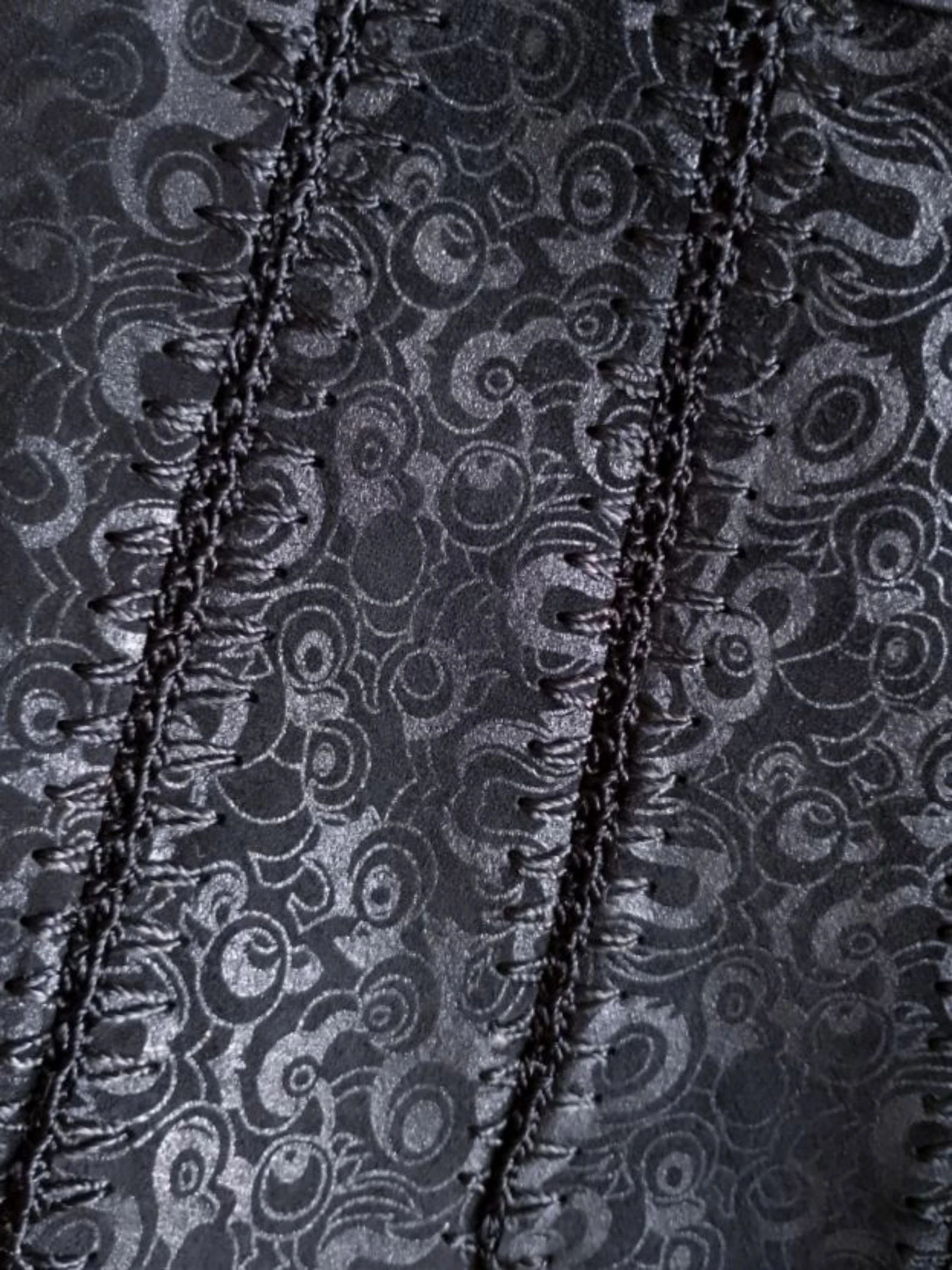 Y2K Gothic Grunge Vintage Black Faux Leather Patchwork Lace Midi Skirt XS – photo 7